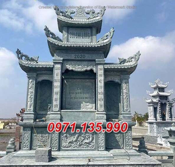 Mẫu lăng mộ đá khối xanh đẹp bán tại ninh thuận bình thuận - lăng thờ