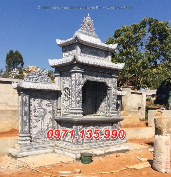 Mẫu lăng mộ đá khối xanh đẹp bán tại ninh thuận bình thuận - lăng thờ