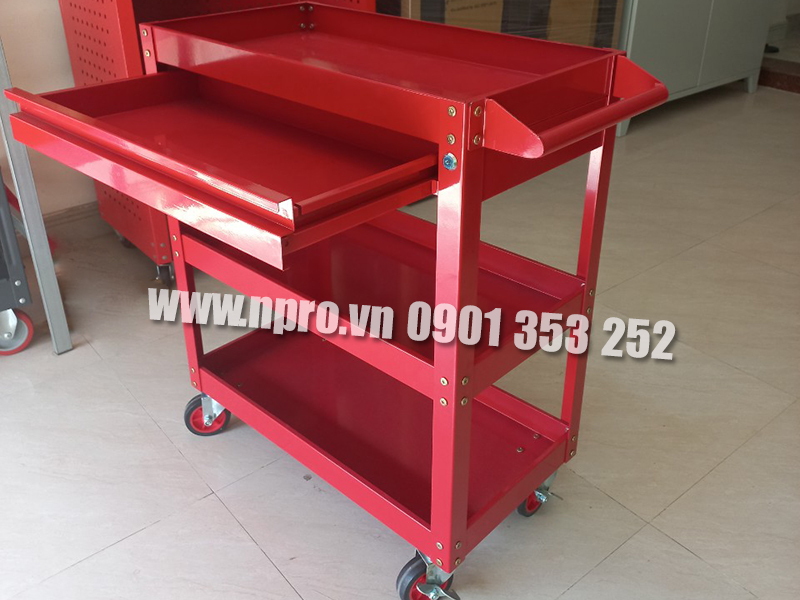 Xe đẩy đựng đồ nghề 4 ngăn kèm bảng treo