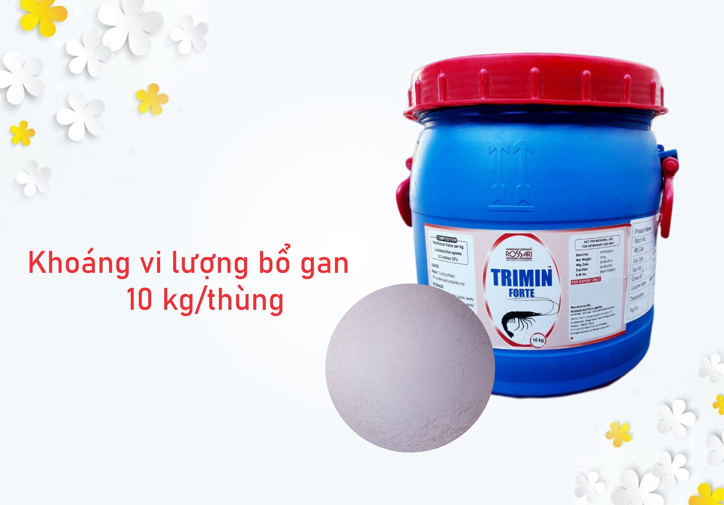 Trimin forte - Nguyên liệu bổ gan dạng bột cho tôm cá