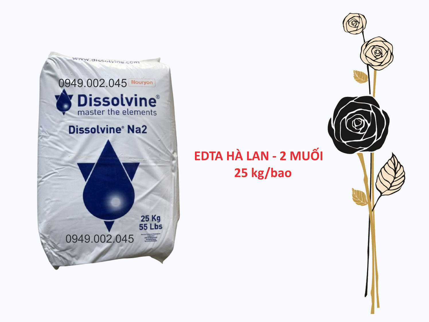 Dissolvine Na2 - Nguyên liệu EDTA 2 muối khử phèn, khử kim loại nặng