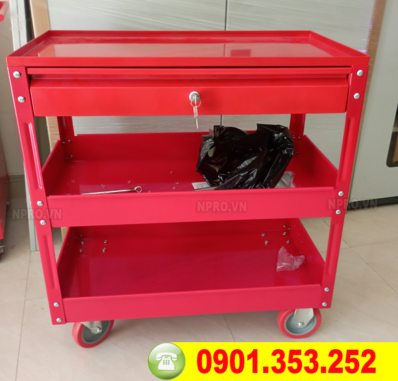 Xe đẩy dụng cụ thiết bị có ngăn kéo khoá