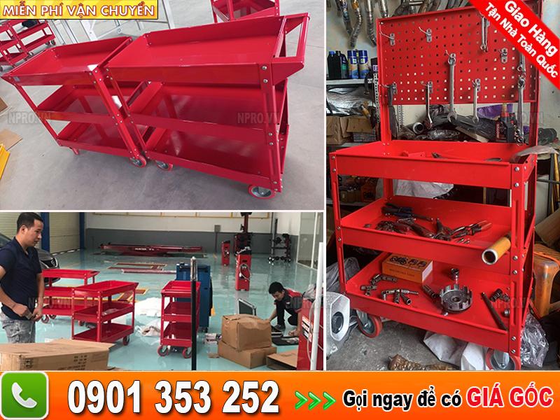 Xe đẩy dụng cụ thiết bị có ngăn kéo khoá