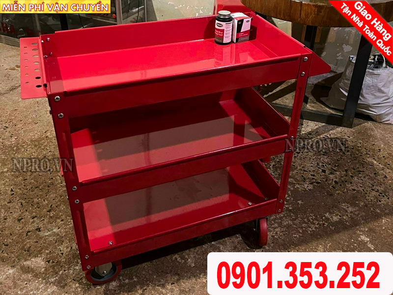 Xe đẩy 3 ngăn đựng dụng cụ thiết bị chuyên dụng