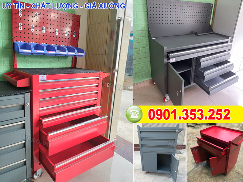 Tủ đựng đồ nghề 2 ngăn kéo và 1 hộc tủ 2 cánh