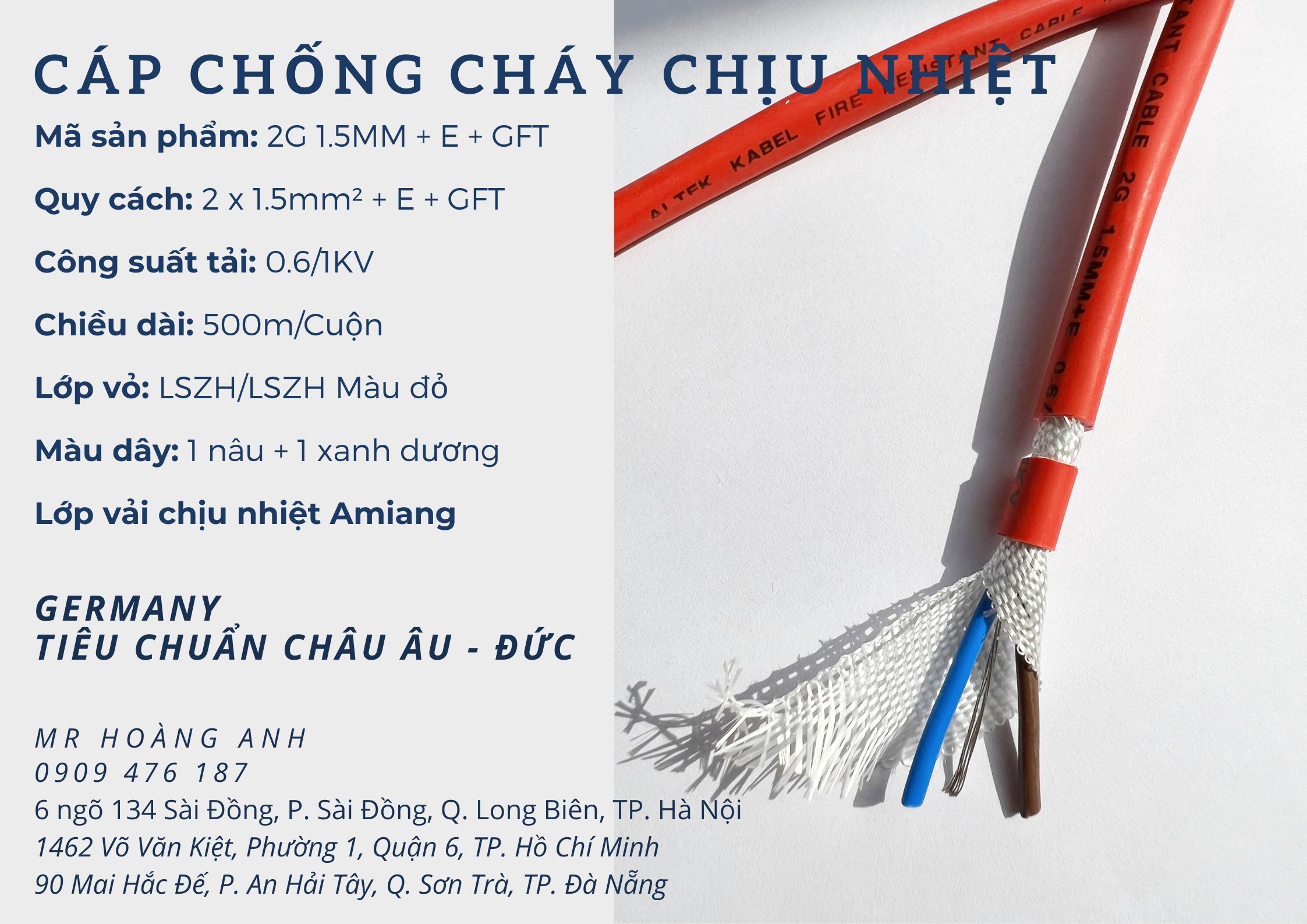 Dây cáp chống cháy Altek Kabel, dây điện chống cháy,...