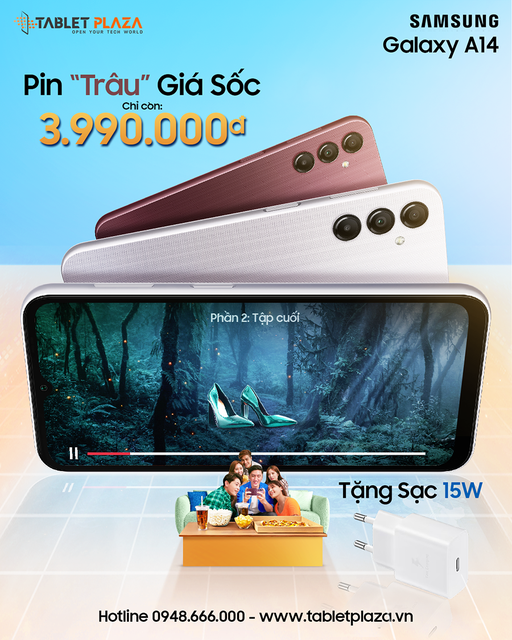 Galaxy A14 4G siêu rẻ ưu nhiều ưu đãi  tại Tablet Plaza