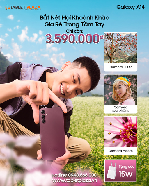 Galaxy A14 giá cực ưu đãi tại Tablet Plaza