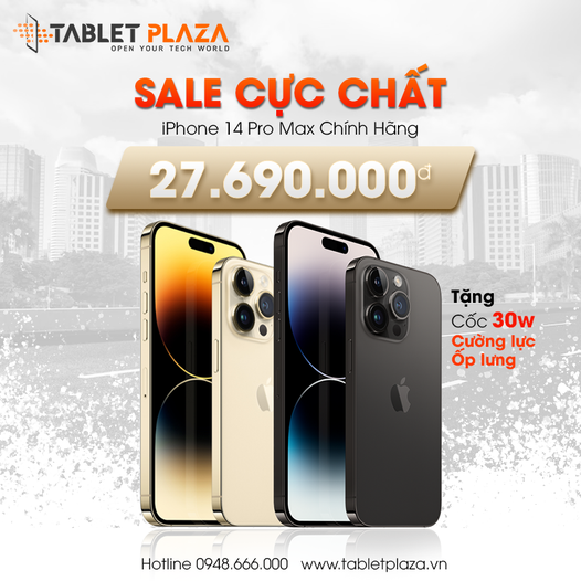Sale thần tốc iphone 14 pro max VN/A tại Tablet Plaza