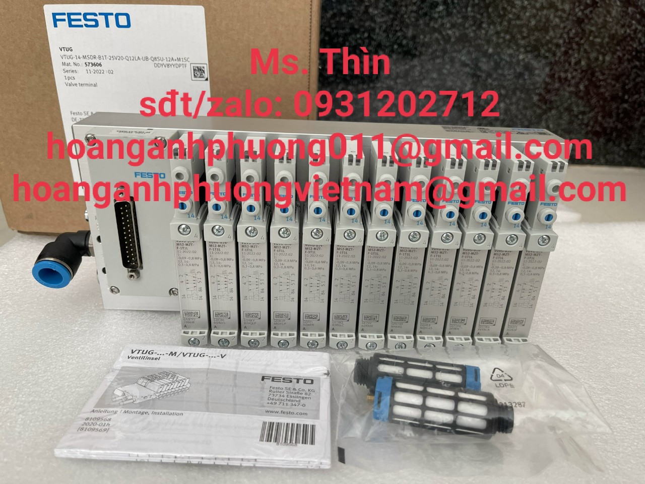 Cụm van điện từ Festo  VTUG-14-MSDR-B1T-25V20-Q12LA-UB-Q8SU-12A+M1SC