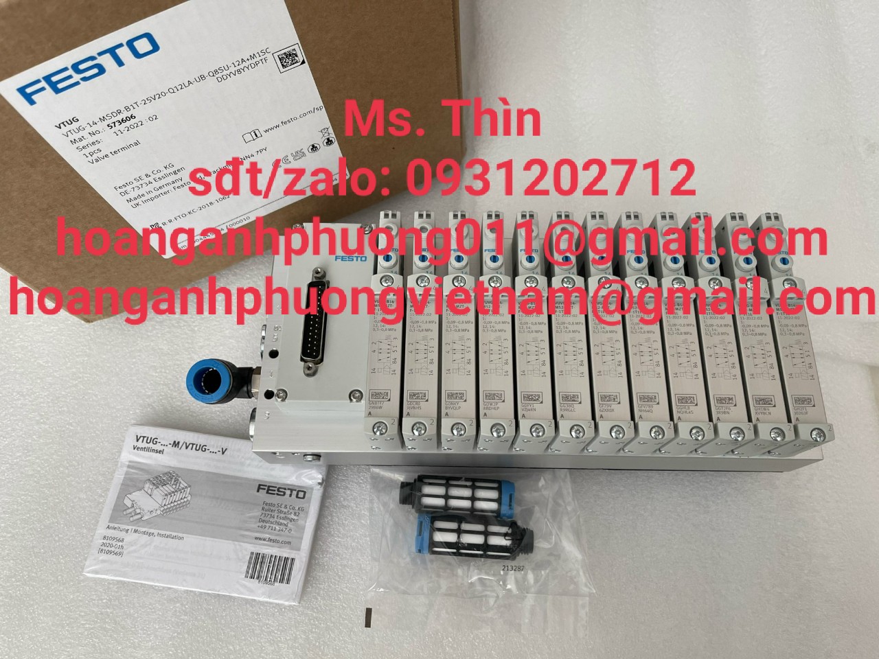 Cụm van điện từ Festo  VTUG-14-MSDR-B1T-25V20-Q12LA-UB-Q8SU-12A+M1SC