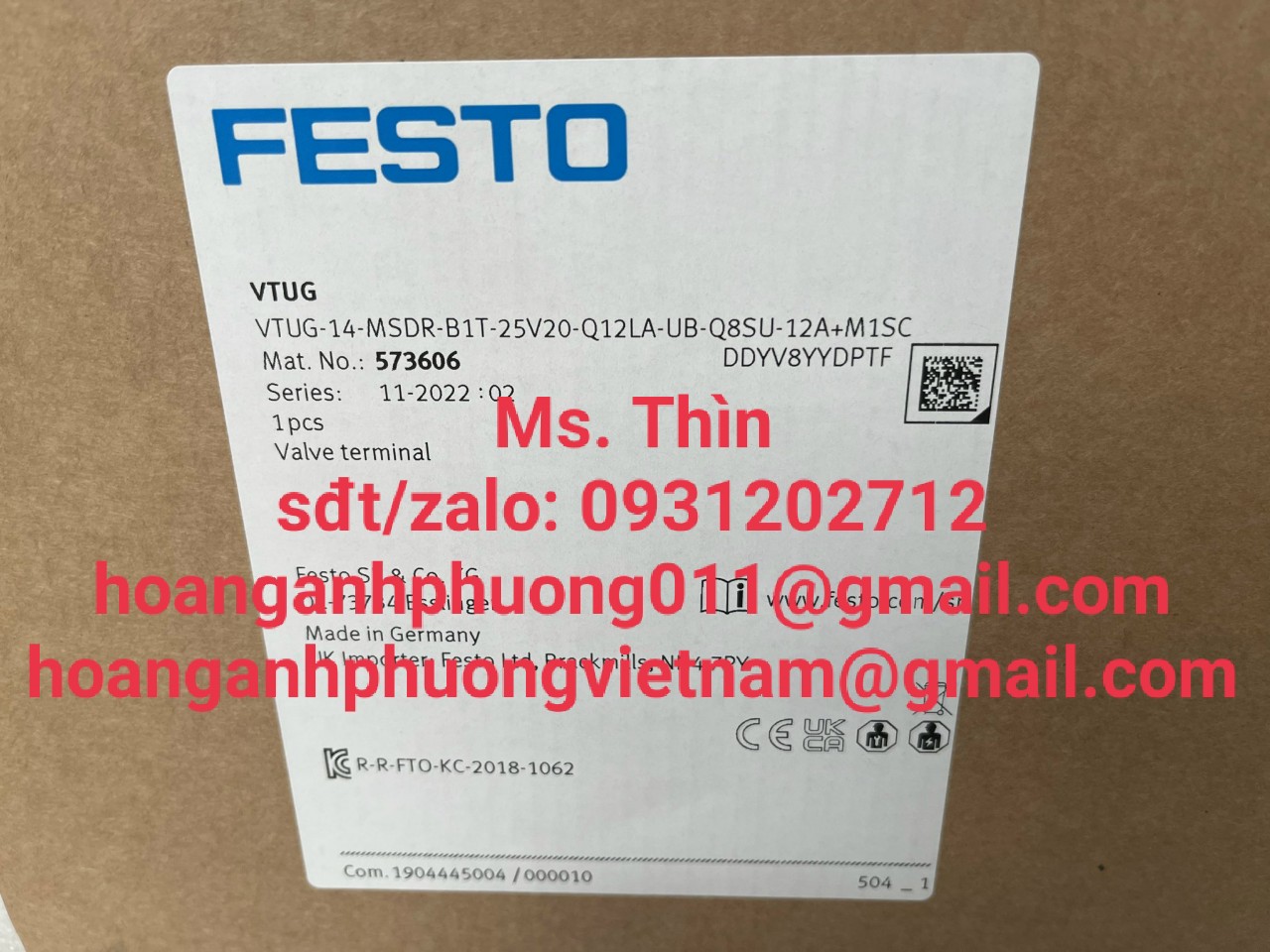 Cụm van điện từ Festo  VTUG-14-MSDR-B1T-25V20-Q12LA-UB-Q8SU-12A+M1SC