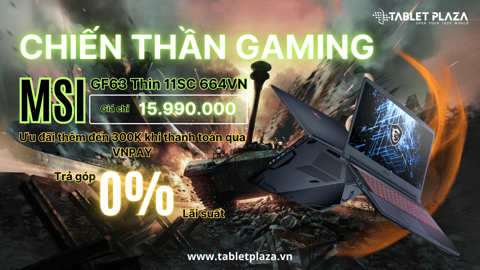 trả góp laptop gamming msi cùng tabletplaza bến cát