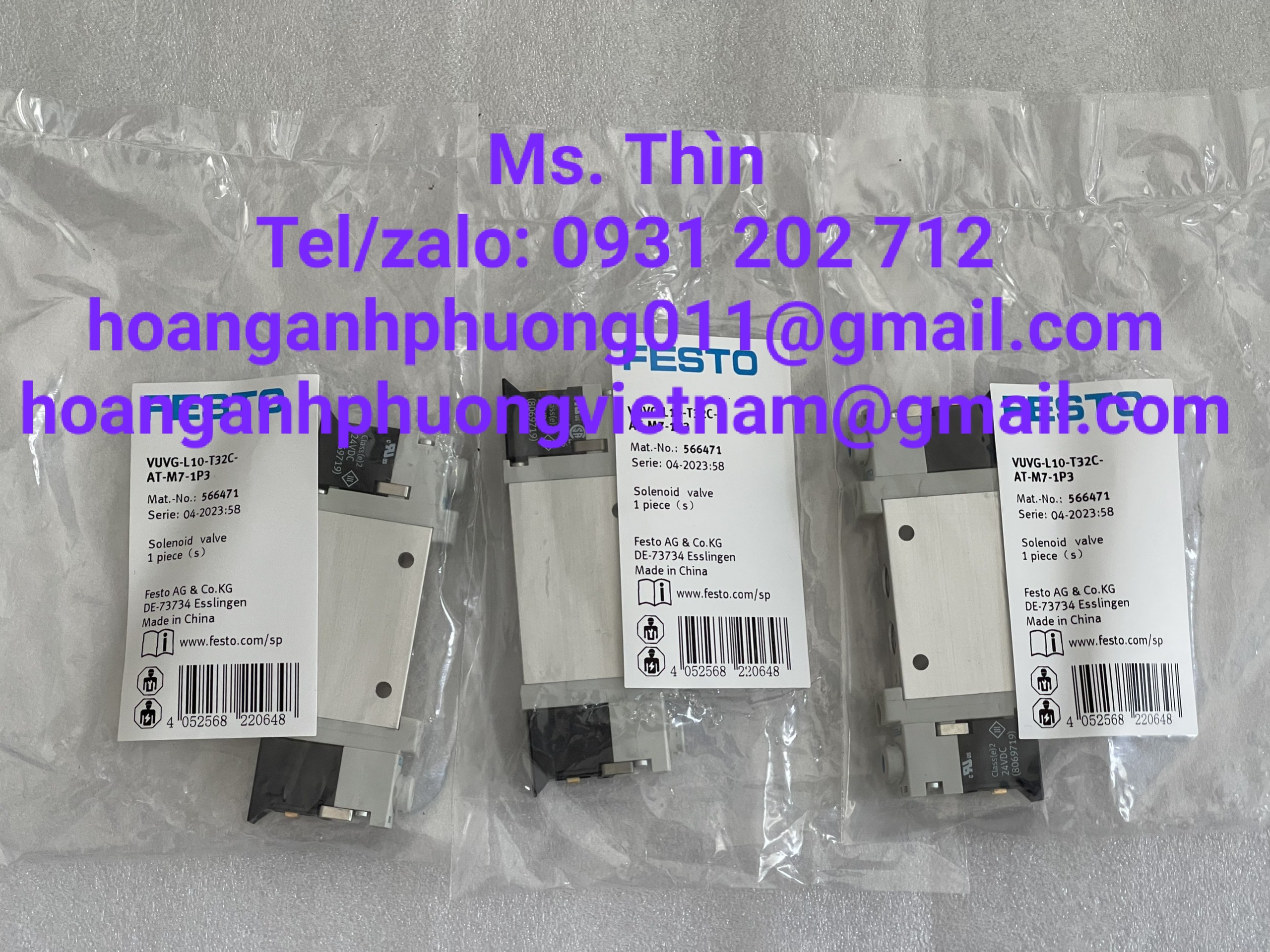 VUVG-L10-T32C-AT-M7-1P3  Van điện từ Festo  new 100%