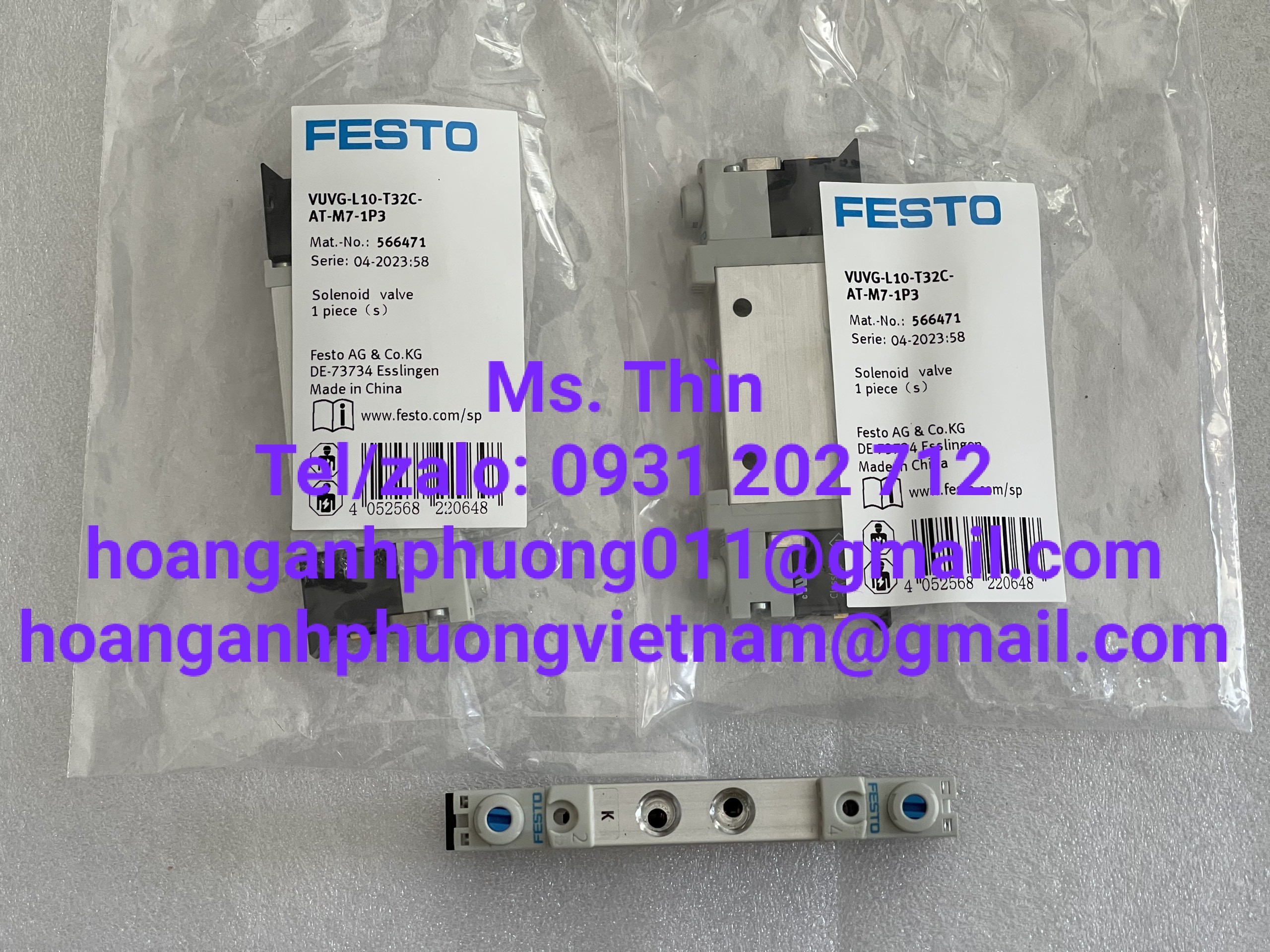 VUVG-L10-T32C-AT-M7-1P3  Van điện từ Festo  new 100%