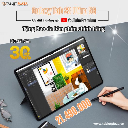 Siêu phẩm nổi bật Galaxy Tab S8 Ultra tại Tablet Plaza Bến Cát