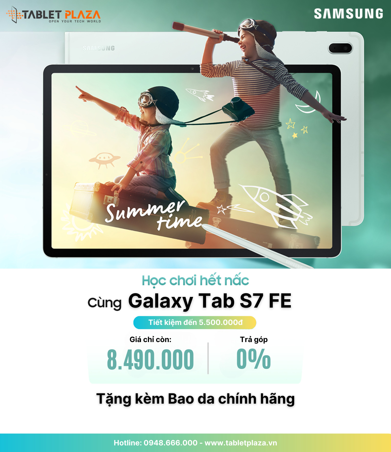 học chơi hết sảy với Galaxy Tab S7 Fe tại Tablet Plaza Bến Cát