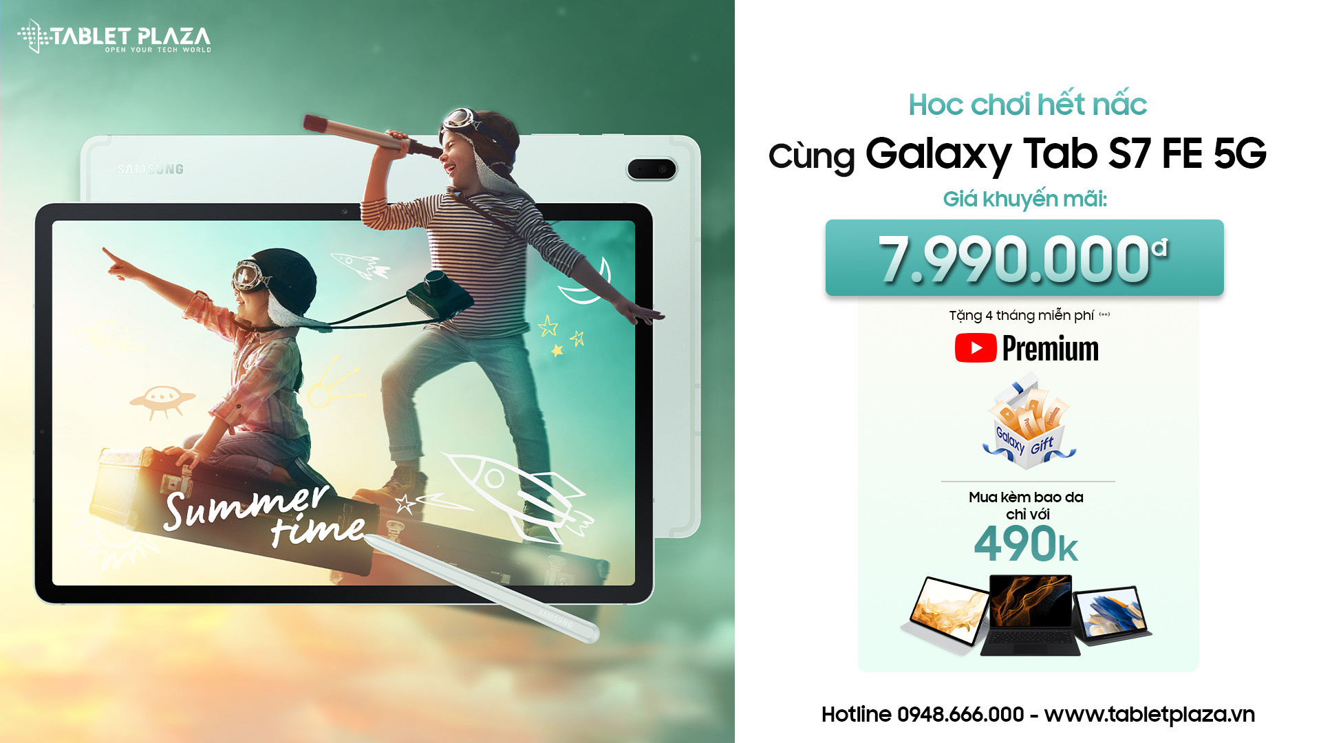 Siêu ưu đãi Galoaxy Tab s7 Fe tại Tablet Plaza Bến Cát