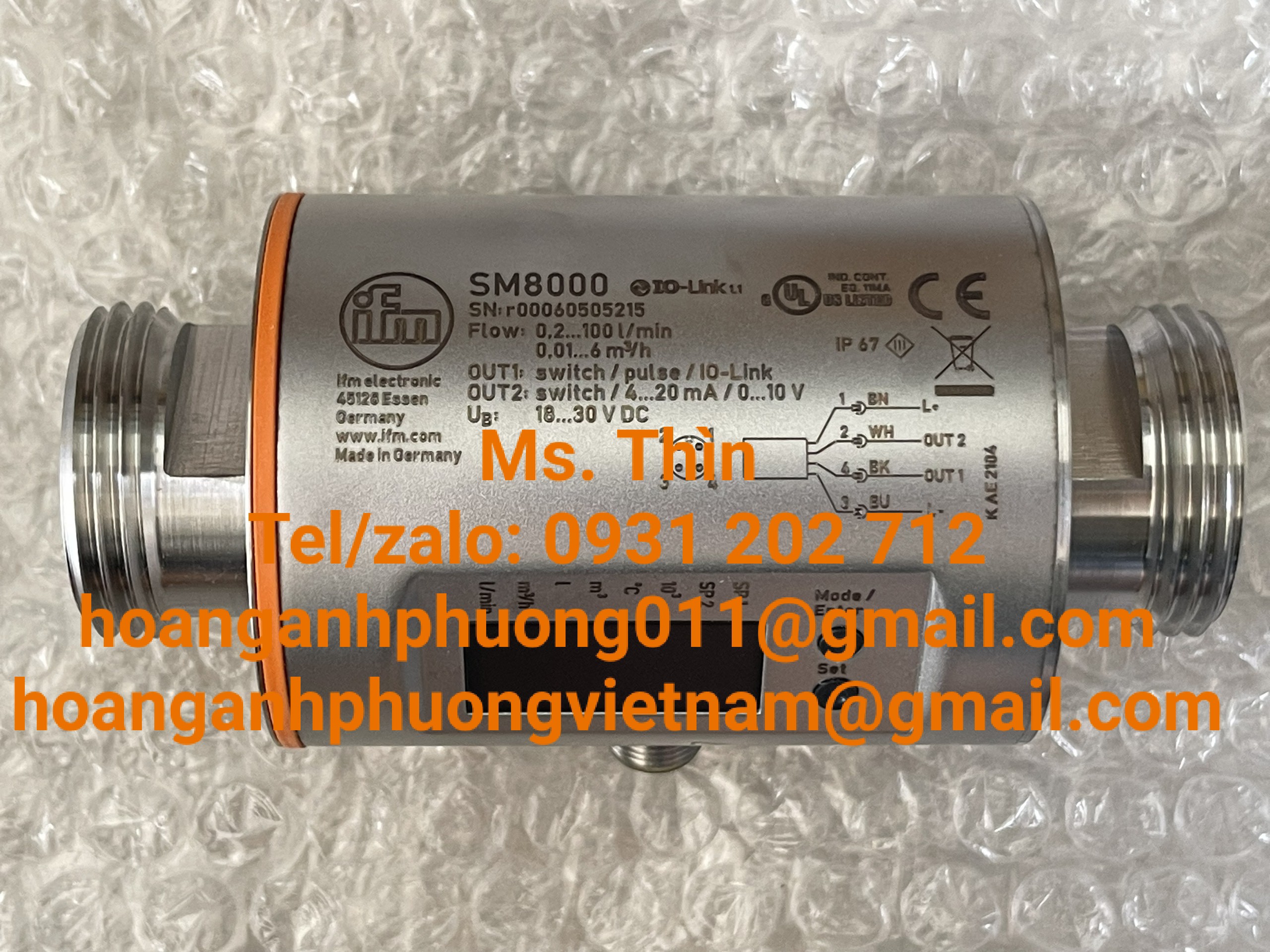 Cảm biến lưu lượng ifm  SM8000  chính hãng  new 100%