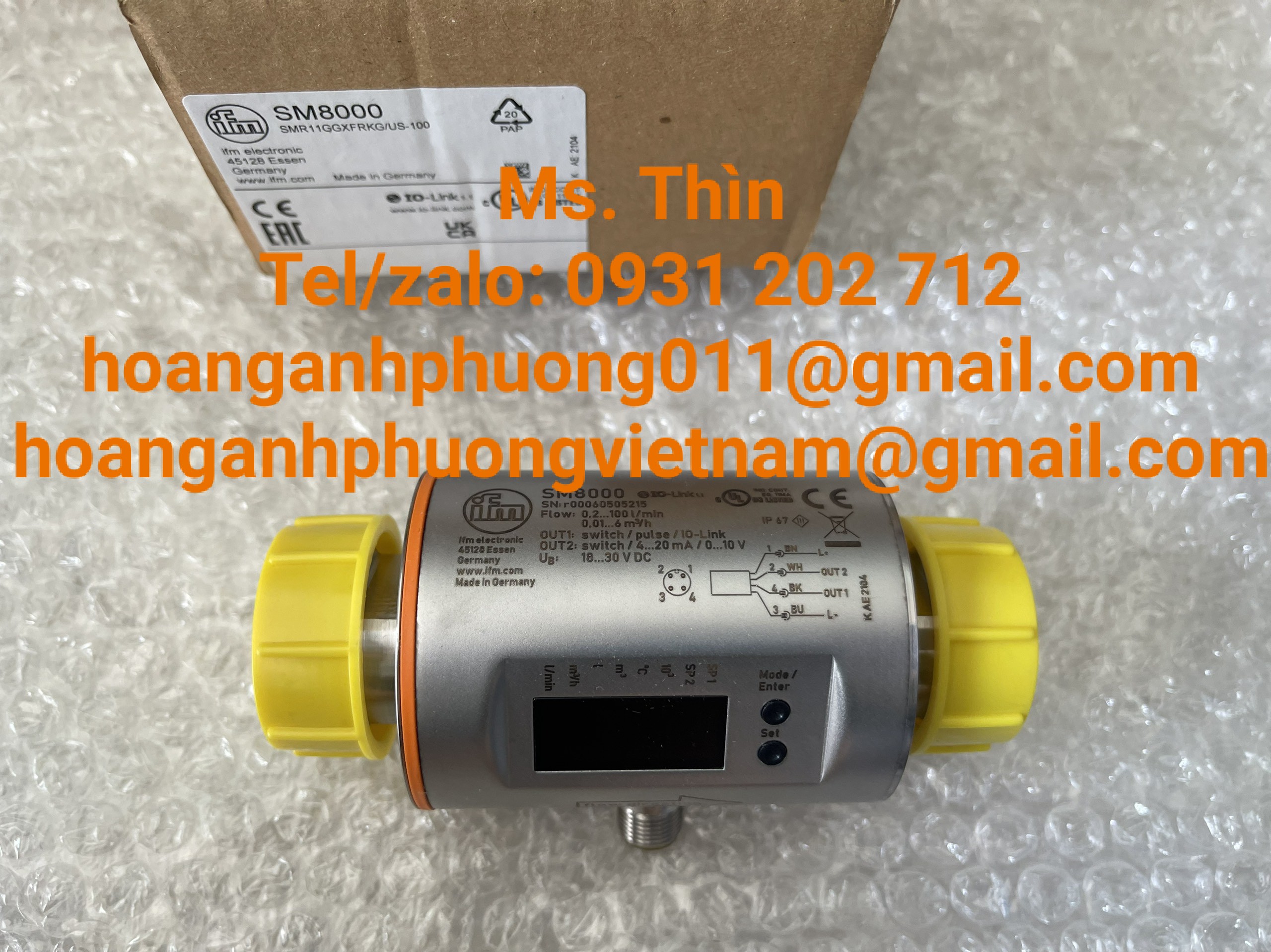 Cảm biến lưu lượng ifm  SM8000  chính hãng  new 100%