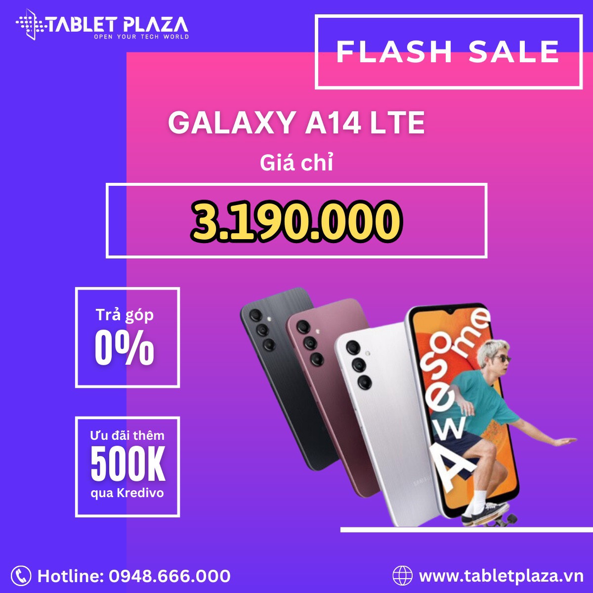 săn deal cực hot samsung a14 tại bến cát-bình dương