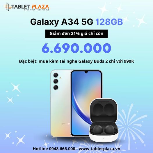 Hot sale Galaxy A34 5G giá tốt tại Tablet Plaza