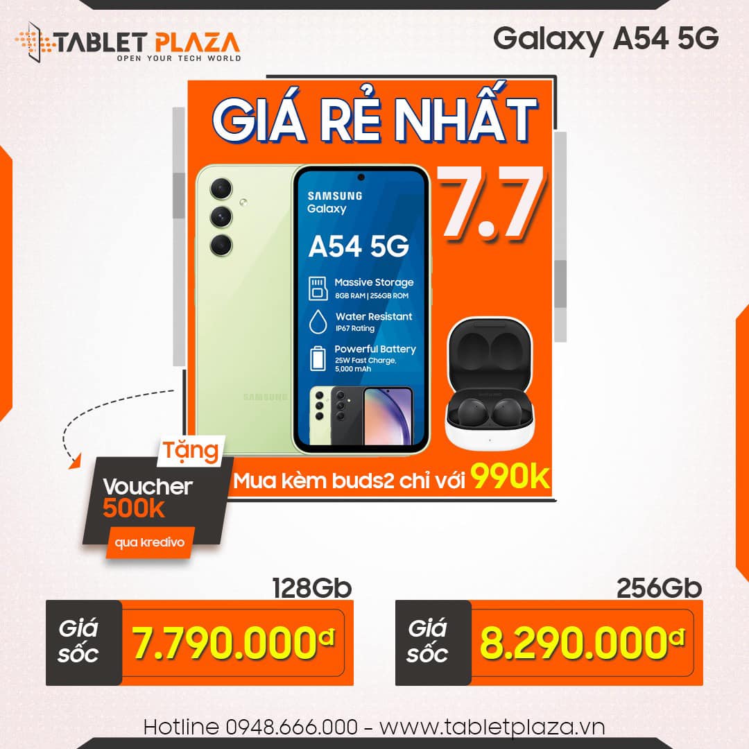 hot sale 7/7 Galaxy A54 tại Tablet Plaza Bến Cát
