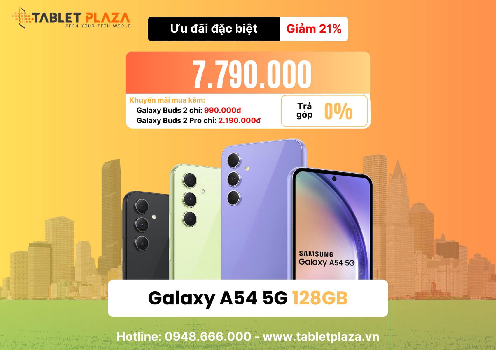 Giảm giá cực sâu Galaxy A54 tại Tablet Plaza Bến Cát