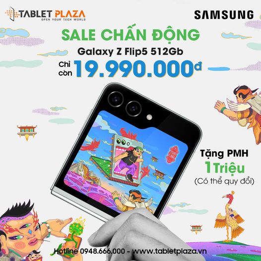 Sale chấn động Galaxy Z Flip 5 512GB tại Tablet Plaza