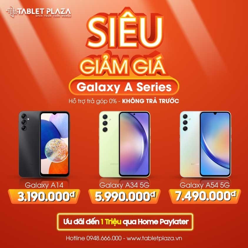 sam sung a13, a34,a54 giá cực sốc tại tablet plaza
