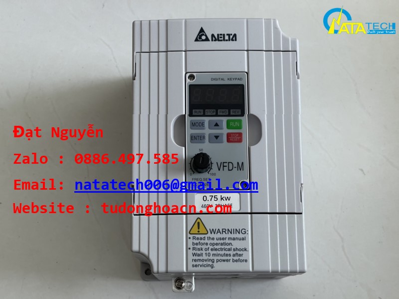 VFD007M43B biến tần công suất đầu ra 0.75kw chính hãng delta