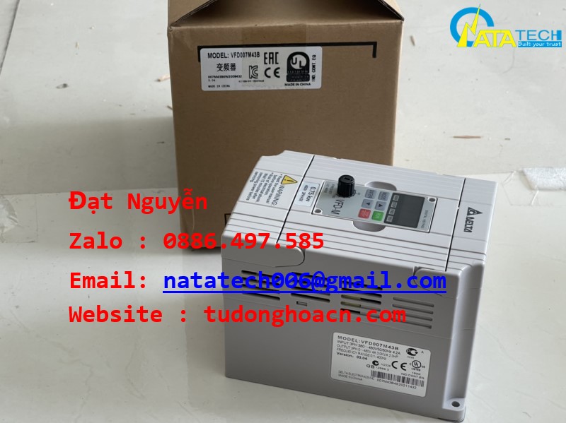 VFD007M43B biến tần công suất đầu ra 0.75kw chính hãng delta