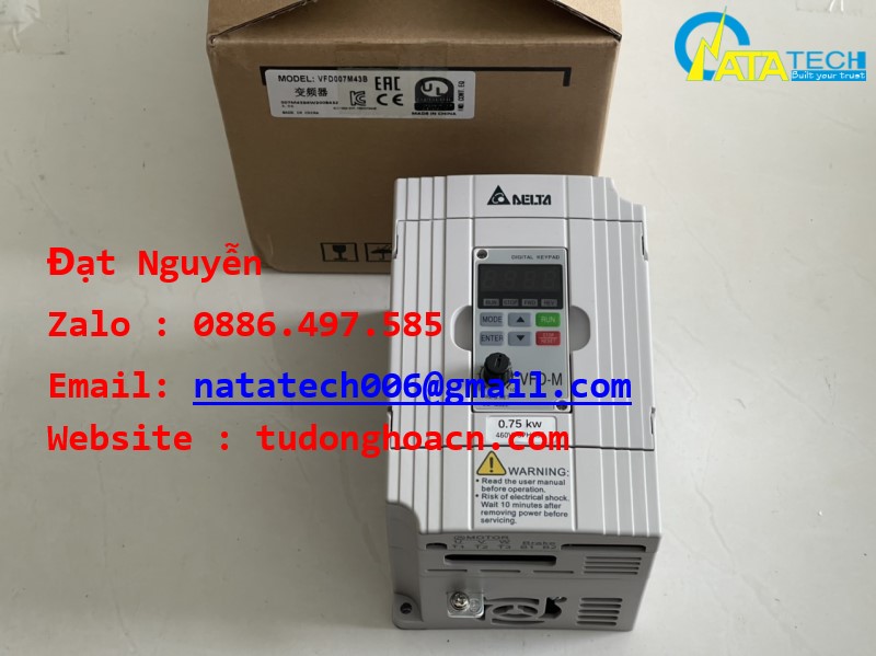 VFD007M43B biến tần công suất đầu ra 0.75kw chính hãng delta