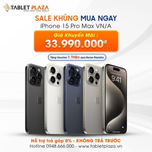 Siêu bom tấn iphone 15 promax 256 vn/a