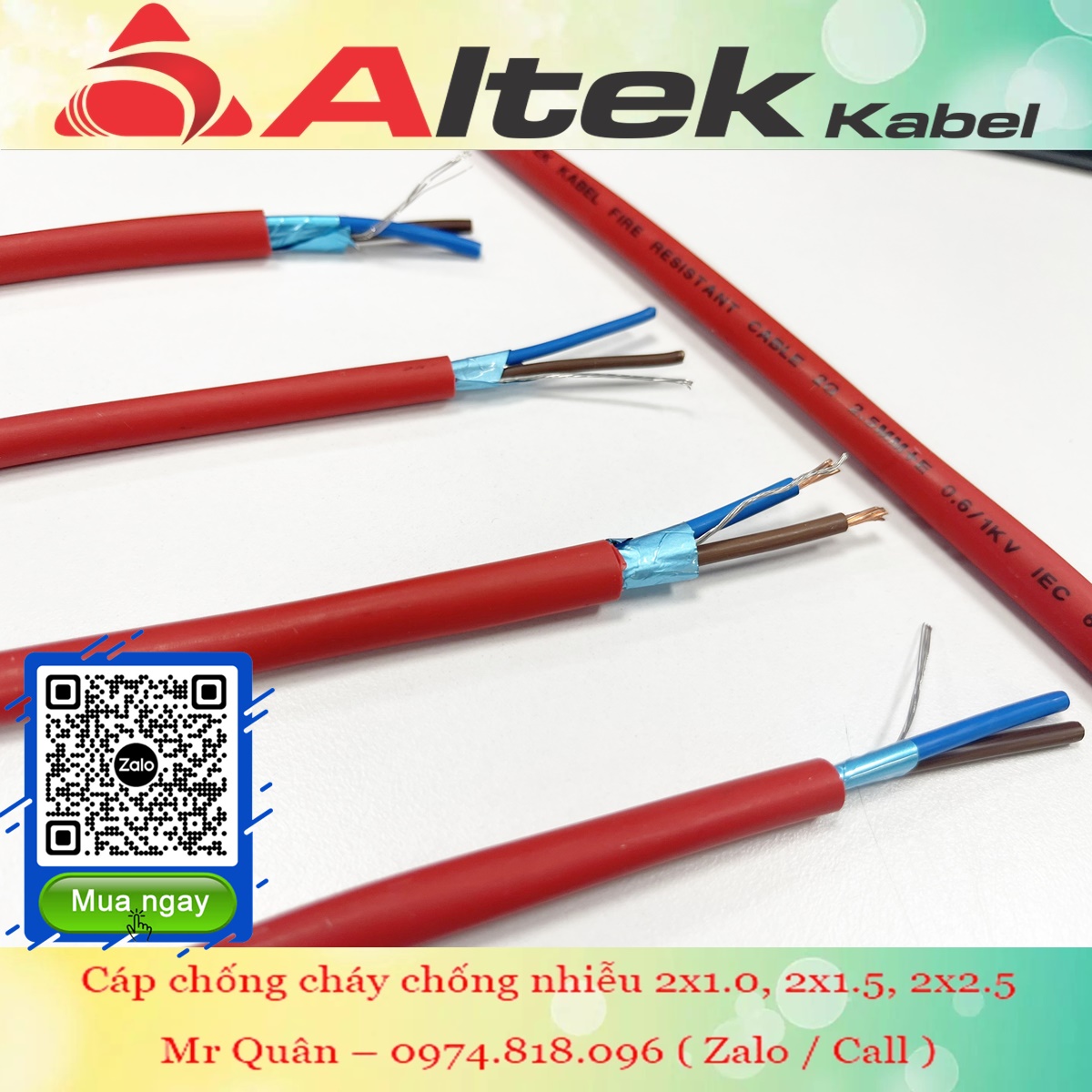 Cáp chống cháy chống nhiễu 2 lõi Altek Kabel