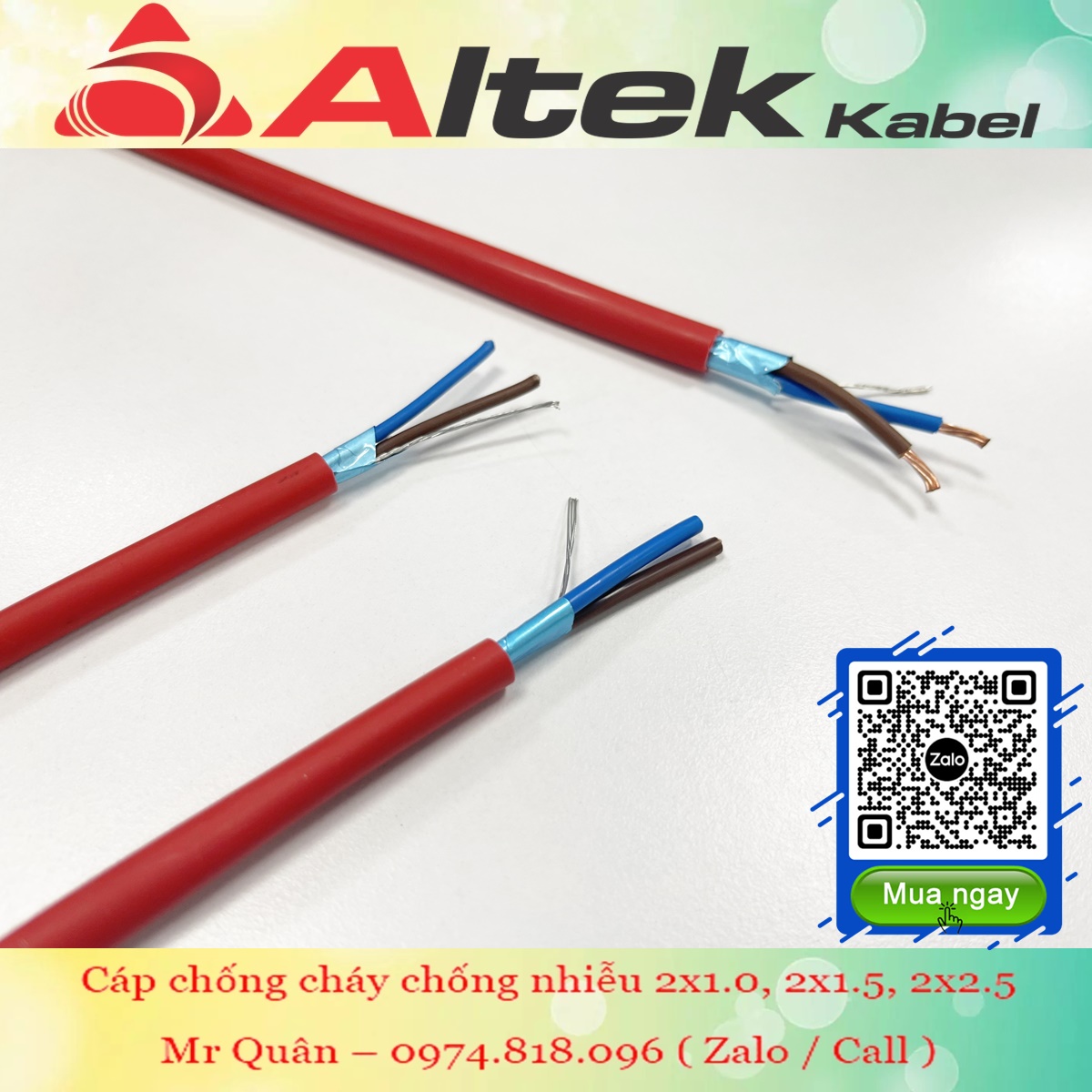 Cáp chống cháy chống nhiễu 2 lõi Altek Kabel