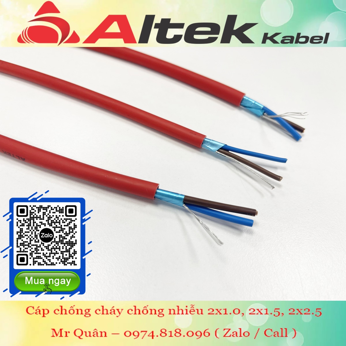 Altek Kabel: Cáp chống cháy 2 Core +AL+E