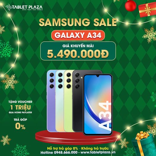 Samsung Galaxy A34 5G sale giá tốt tại Tablet Plaza