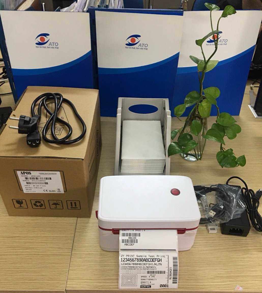Máy in mã vạch shoppe Apos 909 USB LAN tại hà nội