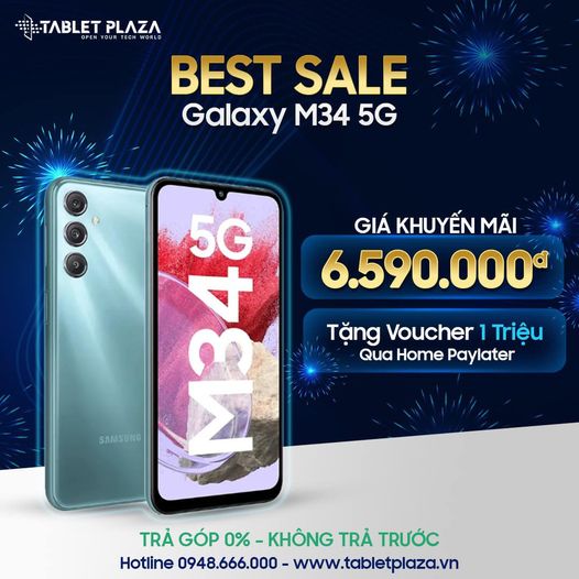 Siêu pin Galaxy M34 5G giá sốc tại Tablet Plaza