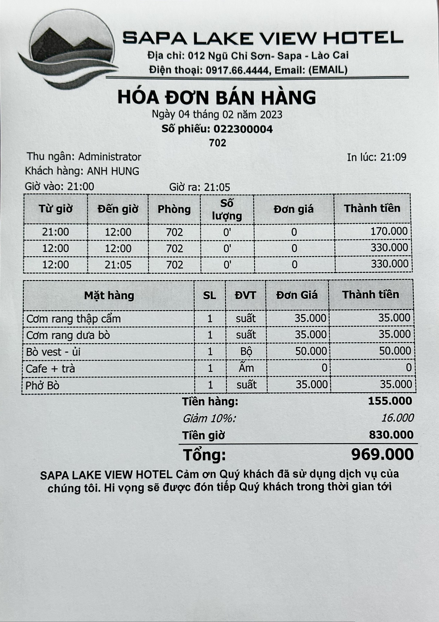 Phần mềm quản lý khách sạn nhà nghỉ: 0917.66.4444