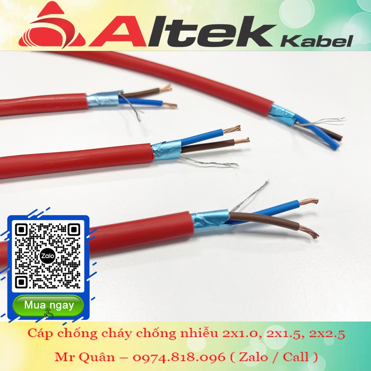 Altek Kabel: Cáp chống cháy 2 Core +AL+E