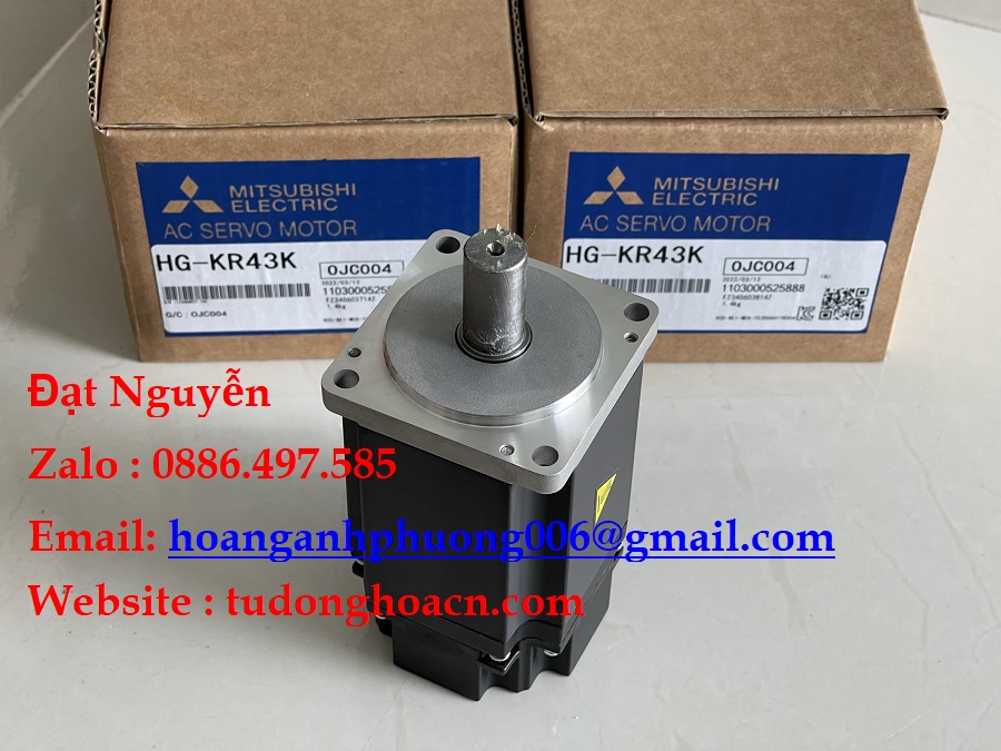 HG-KR43K bộ động cơ trục qua servo chính hãng Mitsubishi full hộp
