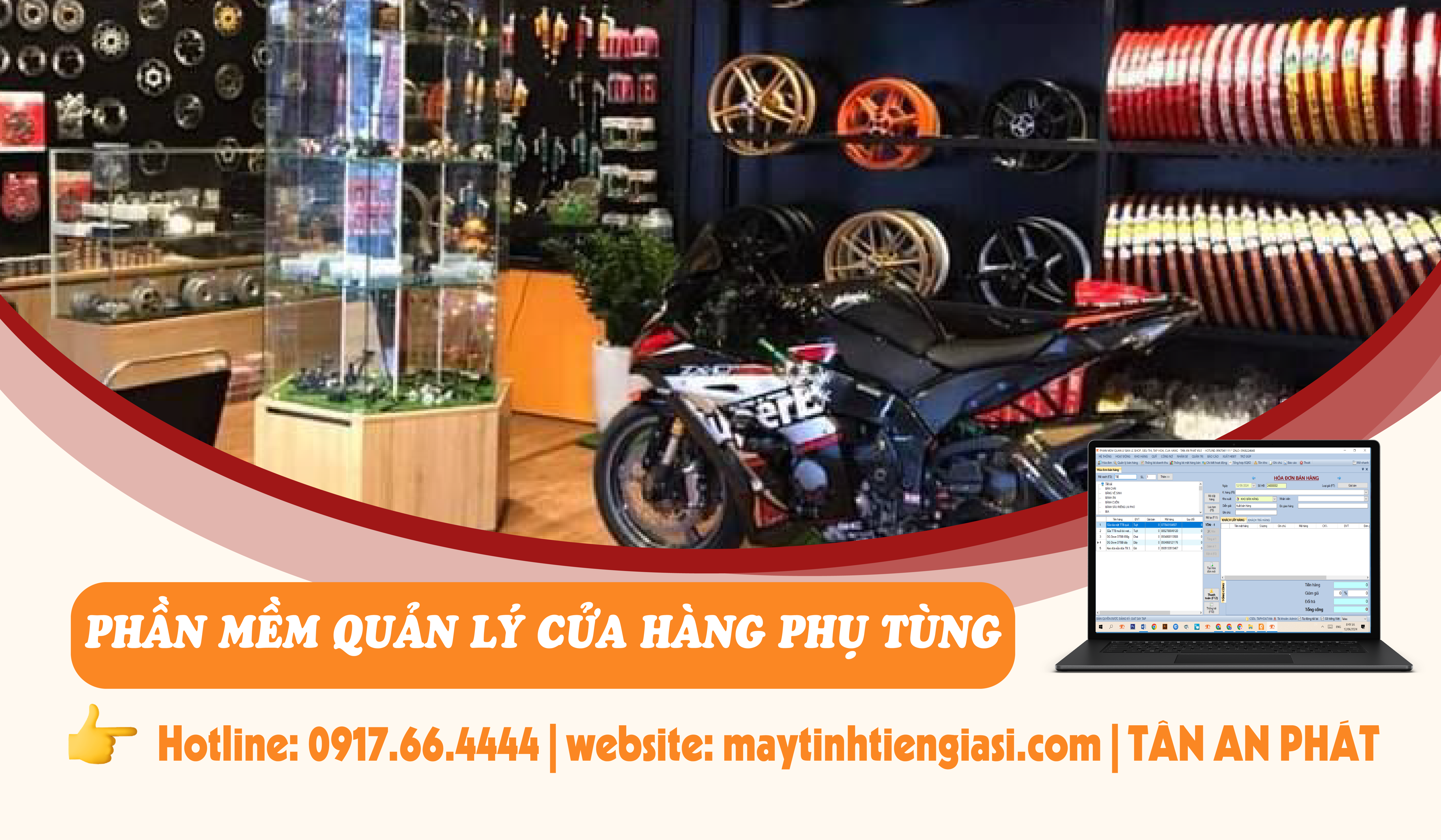 Phần mềm quản lý cửa hàng phụ tùng oto xe máy : 0917.66.4444