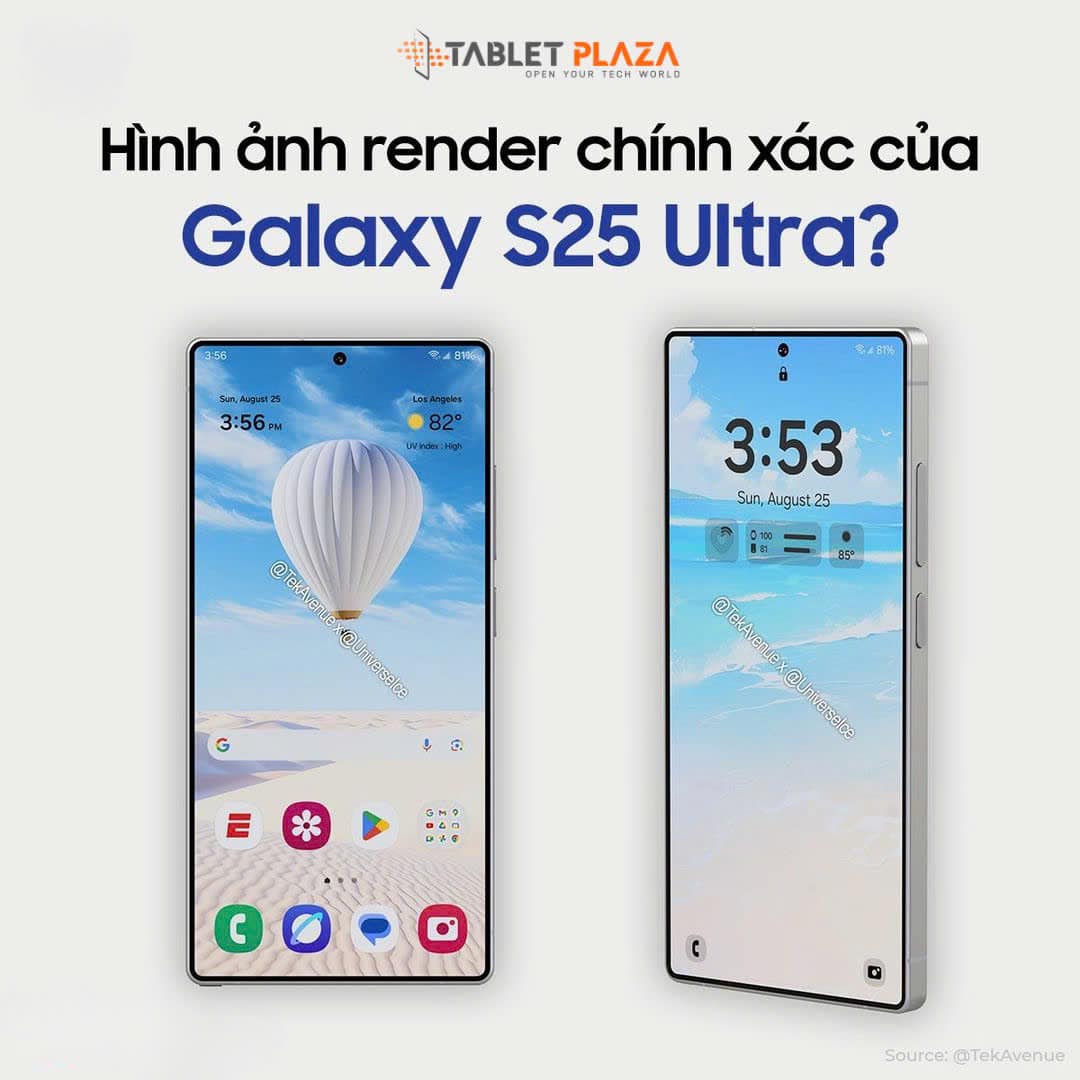 Phiên bản render mặt trước của S25 Ultra