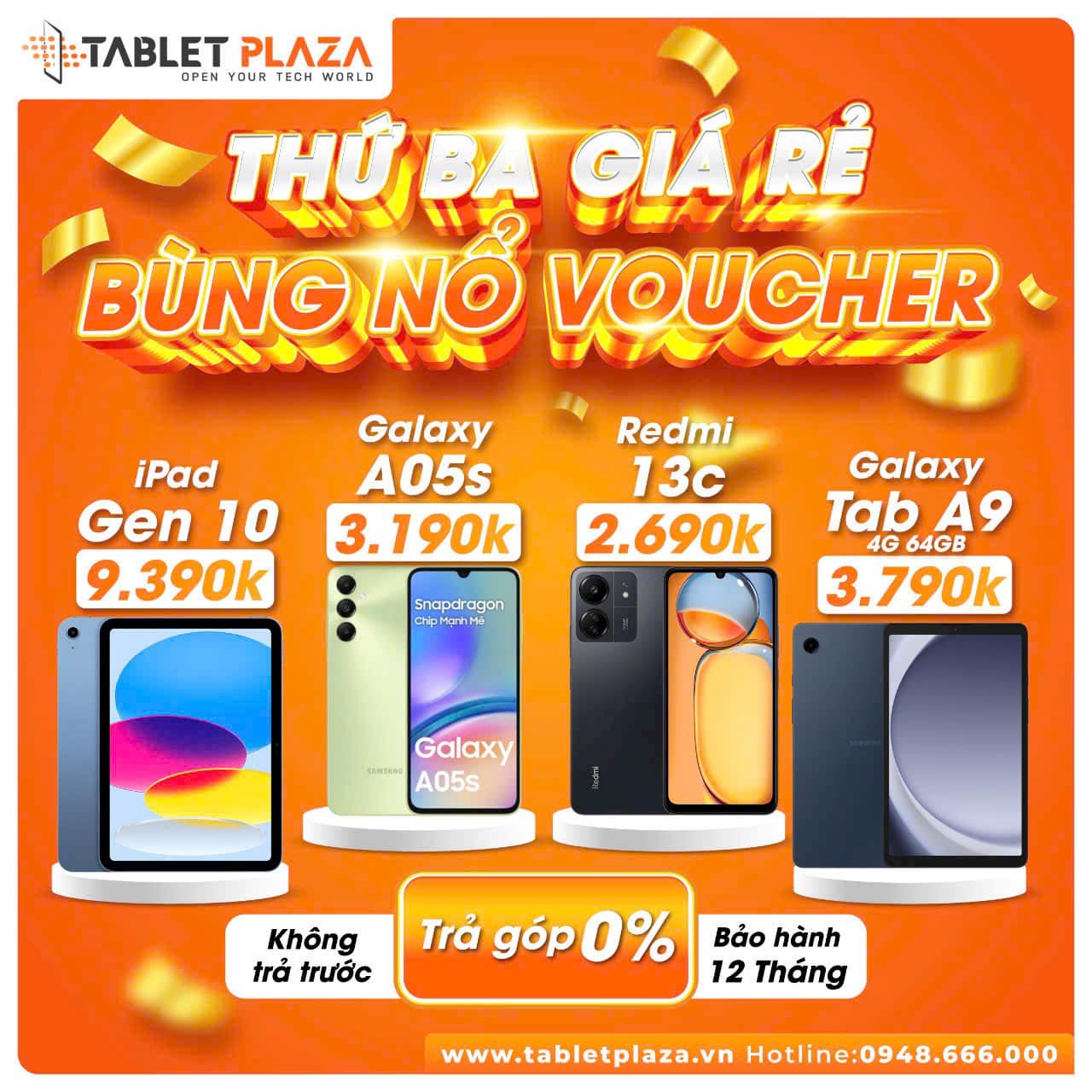 Voucher giá khủng cùng TabletPlaza Thủ Dầu Một