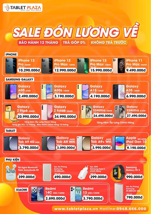 Sale đón lương về cùng TabletPlaza Thủ Dầu Một