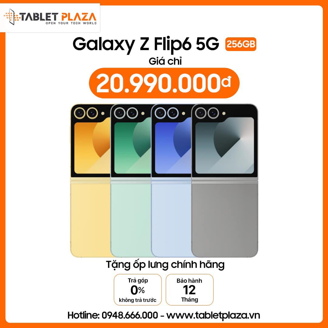 Siêu phẩm gập  Z Flip 6 256g giá giảm chỉ còn 20.990.000đ