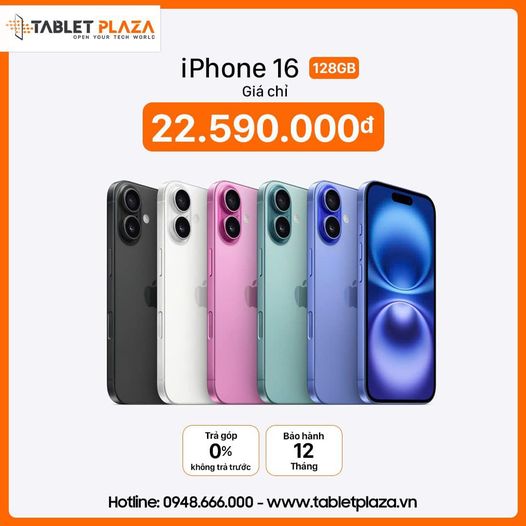 Iphone 16 128g giá sale chỉ còn 22.490.000d