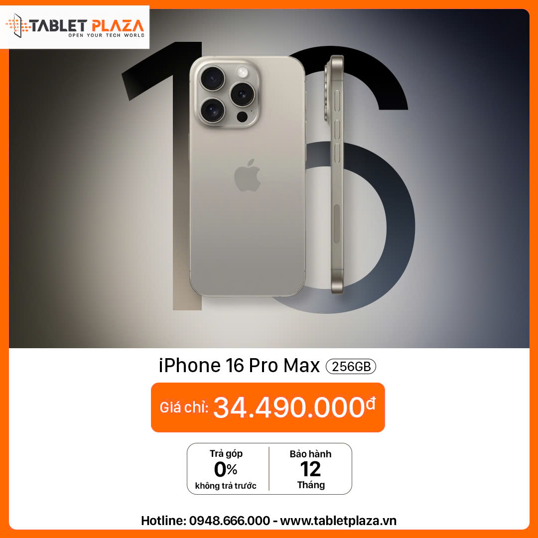 Iphone 16 pro max sẵn hàng tại Tablet Plaza